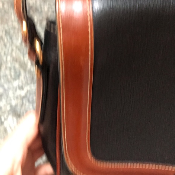 Excellent Condition Bally Italy Navy/Brown Pebbled Leather Shoulder Bag Purse - Picture 7 of 10